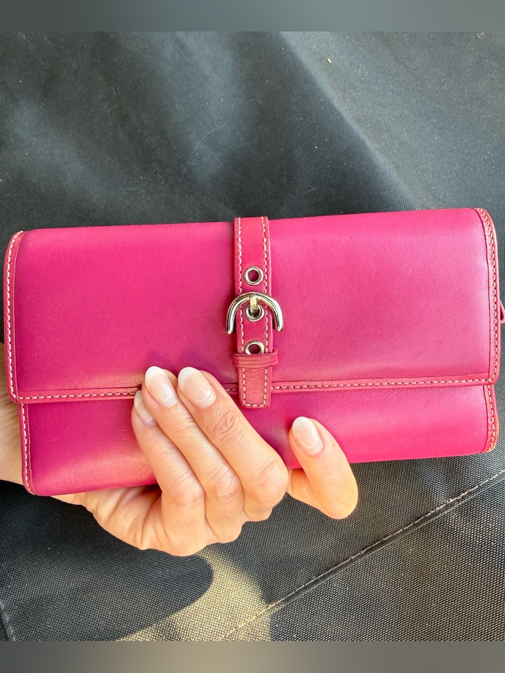 Coach Y2K Pink Magenta SoHo Buckle Wallet Clutch